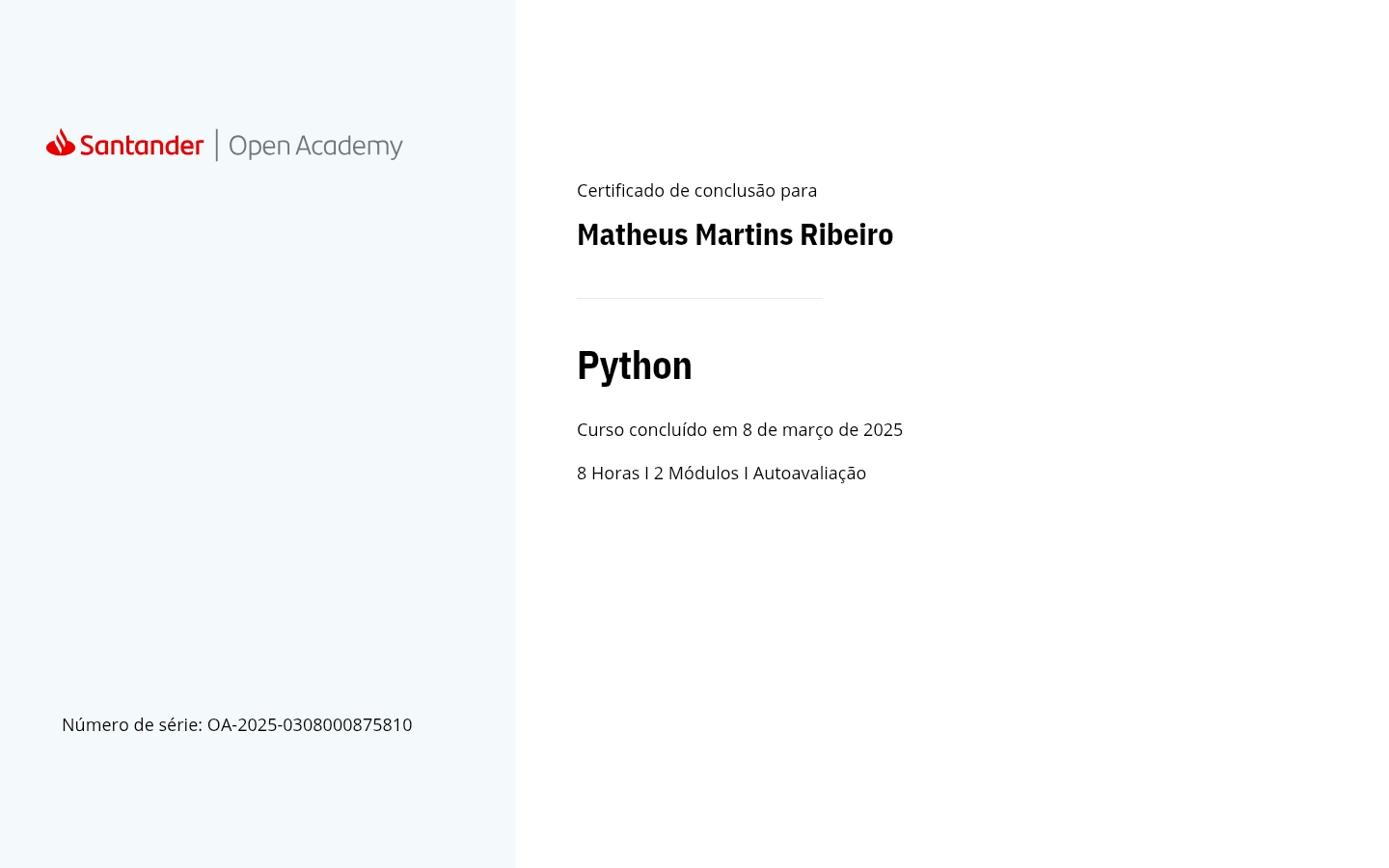 Certificado Python